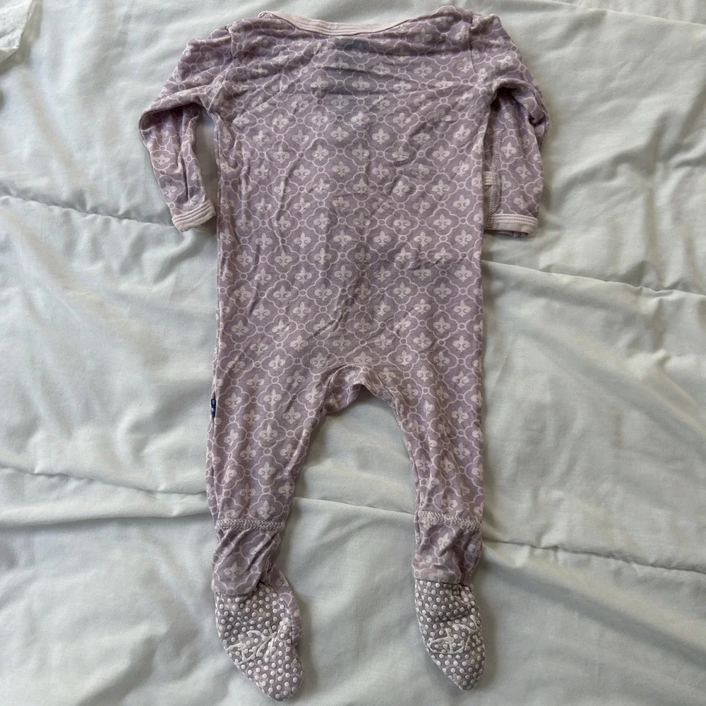 Kickee Pants Girls Pajama Footie One Piece Snap Up Outfit Size 3-6 Month + Plush